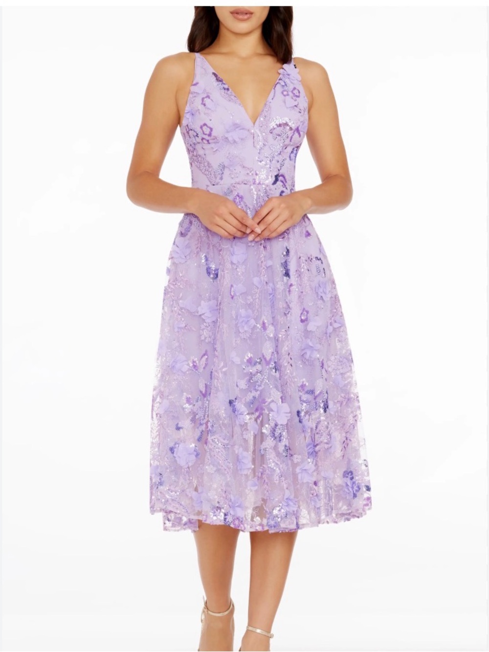 Dress the Population Audrey Cocktail Dress NWT lavender size small - Picture 2 of 13